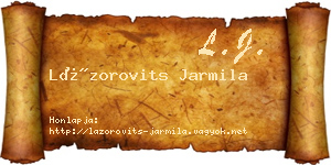 Lázorovits Jarmila névjegykártya